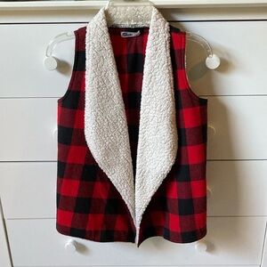 🌲 EPIC THREADS SIZE SMALL BUFFALO PLAID SHERPA LINED VEST